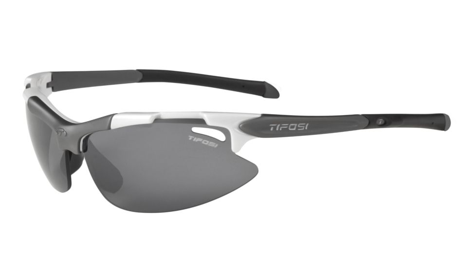 Tifosi Pave Sunglasses - Pearl White Frame, Smoke/AC Red/Clear Lenses 0130101101