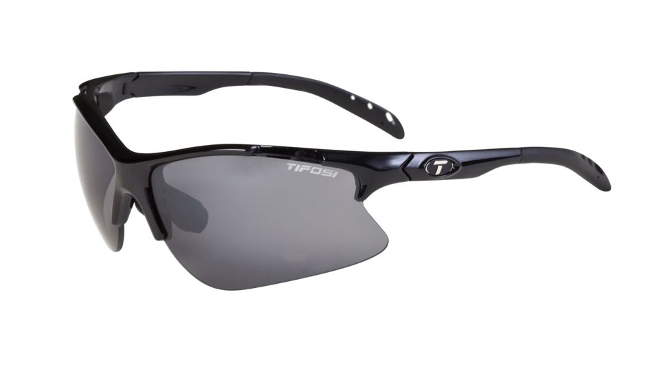 Tifosi Roubaix Sunglasses - Gloss Black Frame, Smoke/AC Red/Clear Lenses 0270100201