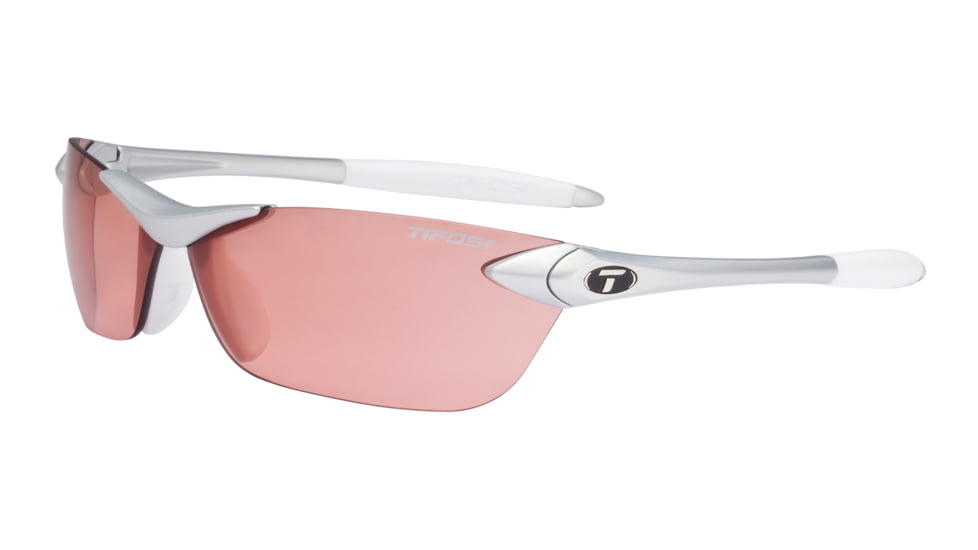 Tifosi Seek Sunglasses - Matte Silver Frame, High Speed Red Fototec Lenses 0180300530