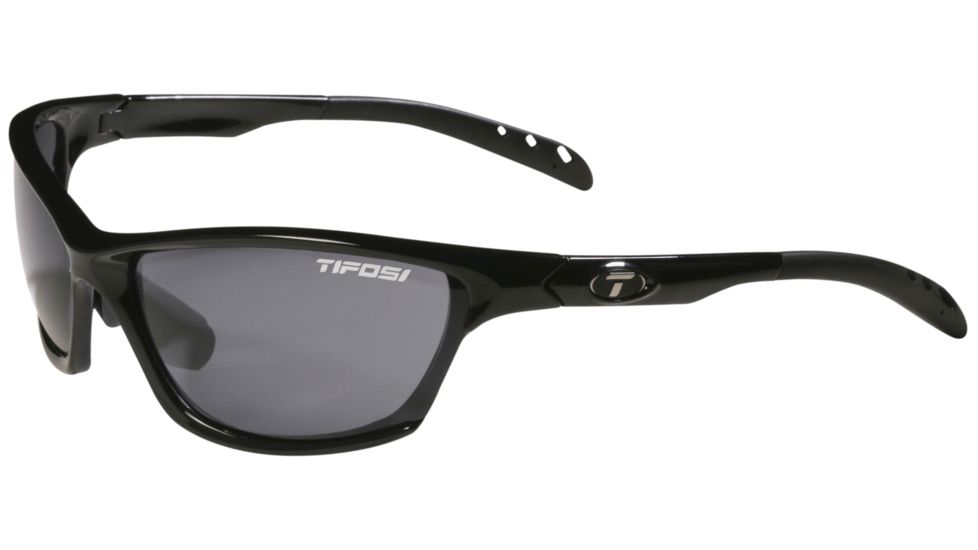 Tifosi Ventoux Sunglasses - Gloss Black Frame, Smoke/AC Red/Clear Lenses 0120100201