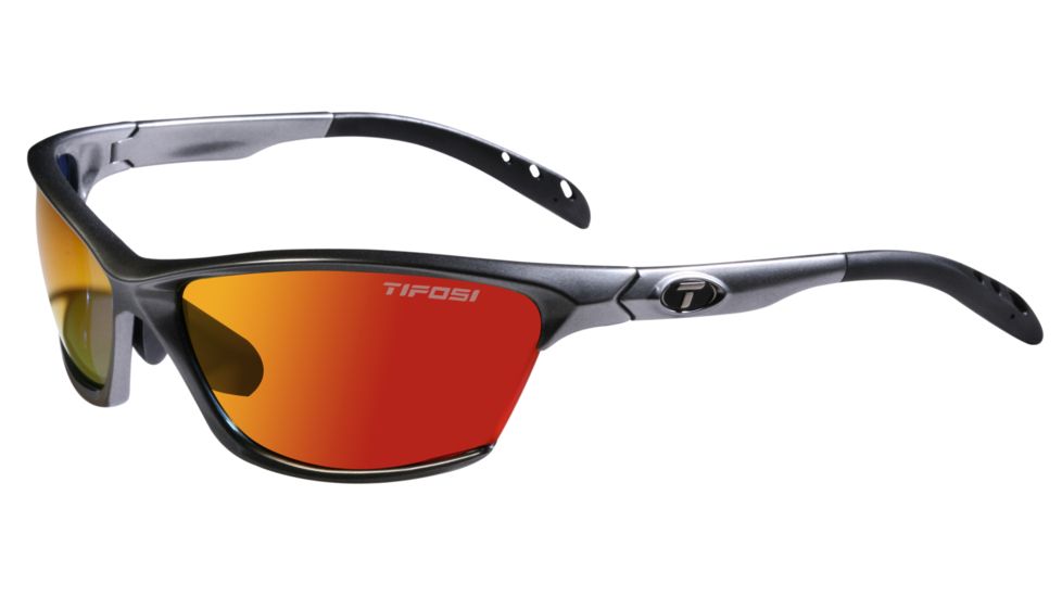 Tifosi Ventoux Sunglasses - Gloss Gunmetal Frame, Smoke Red/AC Red/Clear Lenses 0120100303