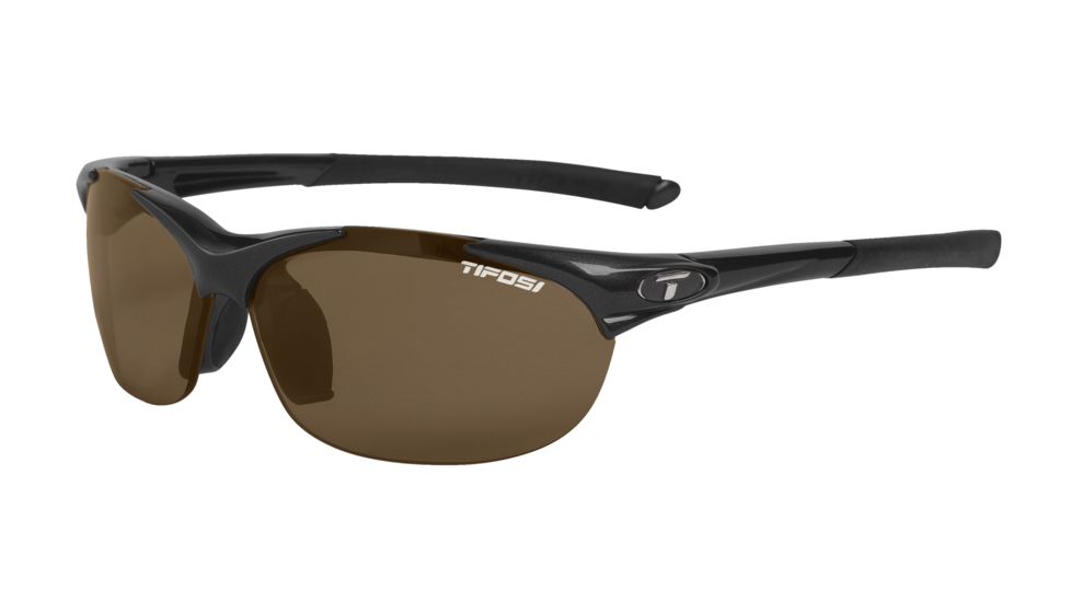 Tifosi Wisp Sunglasses - Gloss Black Frame, Brown Polarized Lenses 0040500250