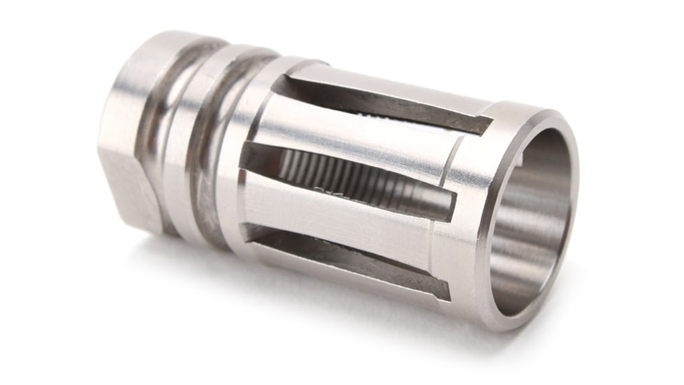 Tiger Rock Muzzle Brake, 5/8x24 Pitch, AR-10/LR-308, Stainless Steel, 5 Ports, Silver, Small, MBR05-308-S