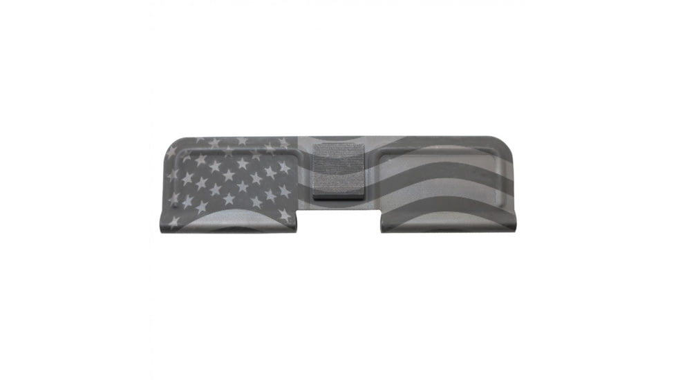 Tiger Rock AR-10/LR-308 Dust Cover w/ Flag Engraving, Black, Small, DC308-USA