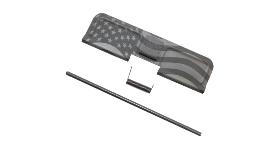 Tiger Rock AR-10/LR-308 Dust Cover w/ Flag Engraving, Black, Small, DC308-USA