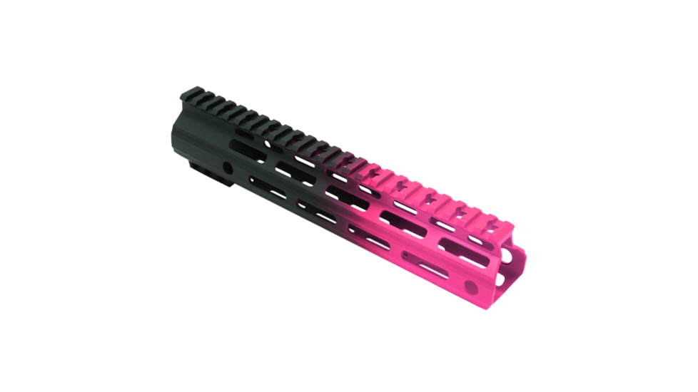 Tiger Rock AR-15 Angle Cut Clamp On M-Lok 10in Handguard, Black Base, Cerakote, Gradient, Pink, Medium, FMLUS-10D-PNK-GRADIENT