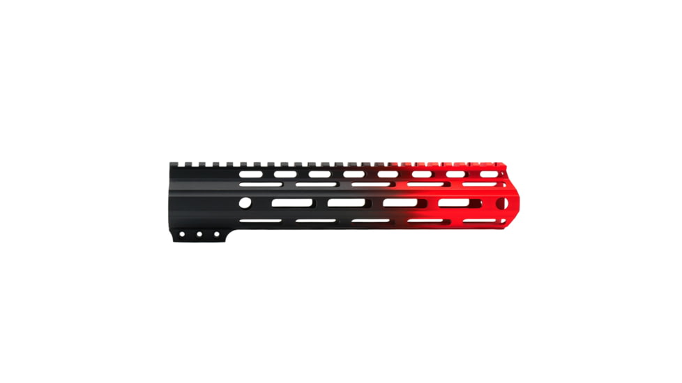 Tiger Rock AR-15 Angle Cut Clamp On M-Lok 10in Handguard, Black Base, Cerakote, Gradient, Red, Medium, FMLUS-10D-RED-GRADIENT
