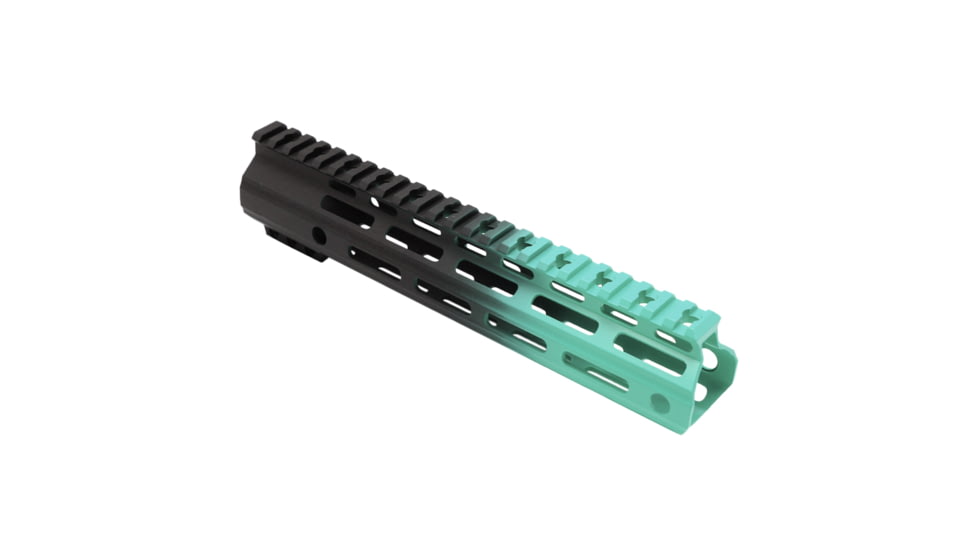 Tiger Rock AR-15 Angle Cut Clamp On M-Lok 10in Handguard, Black Base, Cerakote, Gradient, Robins Egg, Medium, FMLUS-10D-RGB-GRADIENT