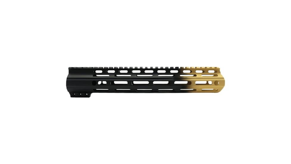 Tiger Rock AR-15 Angle Cut Clamp On M-Lok 12in Handguard, Black Base, Cerakote, Gradient, Gold, Medium, FMLUS-12D-GLD-GRADIENT
