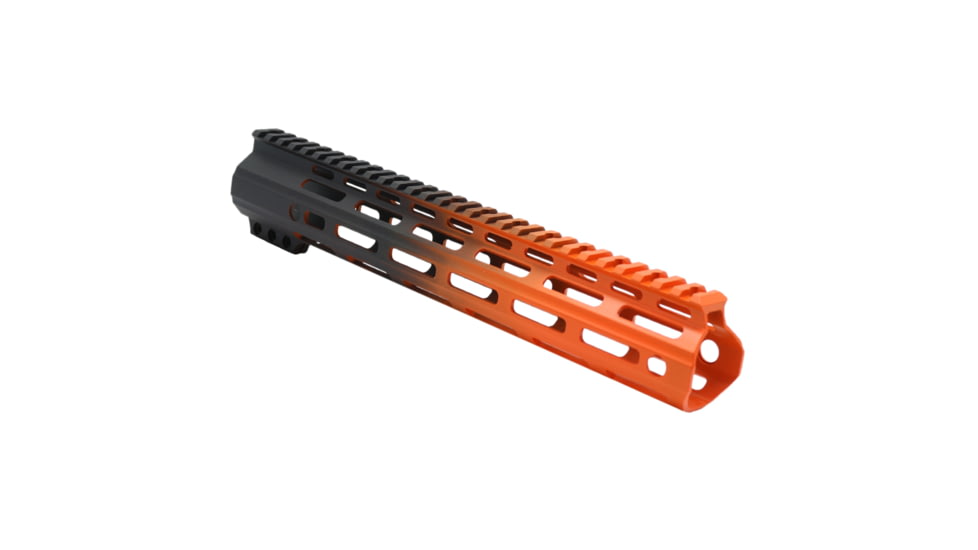 Tiger Rock AR-15 Angle Cut Clamp On M-Lok 12in Handguard, Black Base, Cerakote, Gradient, Organge, Medium, FMLUS-12D-ORG-GRADIENT
