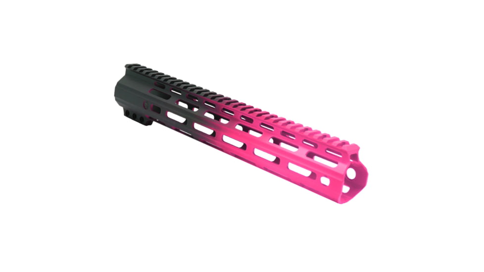 Tiger Rock AR-15 Angle Cut Clamp On M-Lok 12in Handguard, Black Base, Cerakote, Gradient, Pink, Medium, FMLUS-12D-PNK-GRADIENT