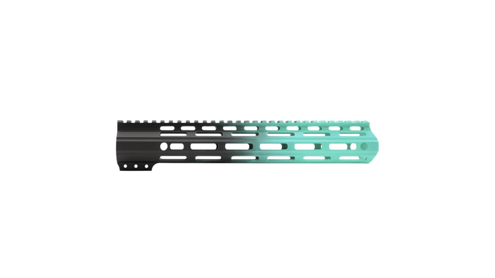 Tiger Rock AR-15 Angle Cut Clamp On M-Lok 12in Handguard, Black Base, Cerakote, Gradient, Robins Egg, Medium, FMLUS-12D-RGB-GRADIENT