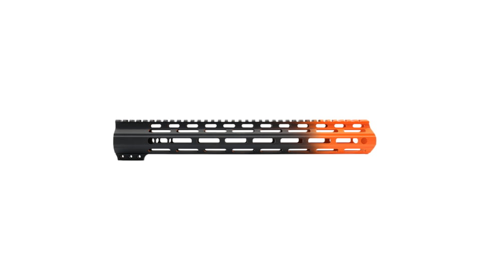 Tiger Rock AR-15 Angle Cut Clamp On M-Lok 15in Handguard, Black Base, Cerakote, Gradient, Organge, Medium, FMLUS-15D-ORG-GRADIENT