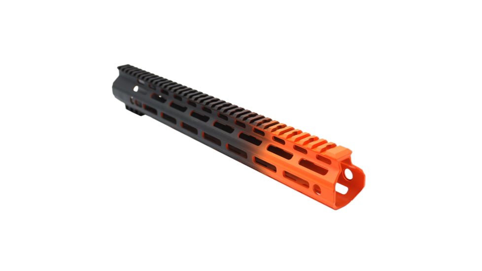 Tiger Rock AR-15 Angle Cut Clamp On M-Lok 15in Handguard, Black Base, Cerakote, Gradient, Organge, Medium, FMLUS-15D-ORG-GRADIENT