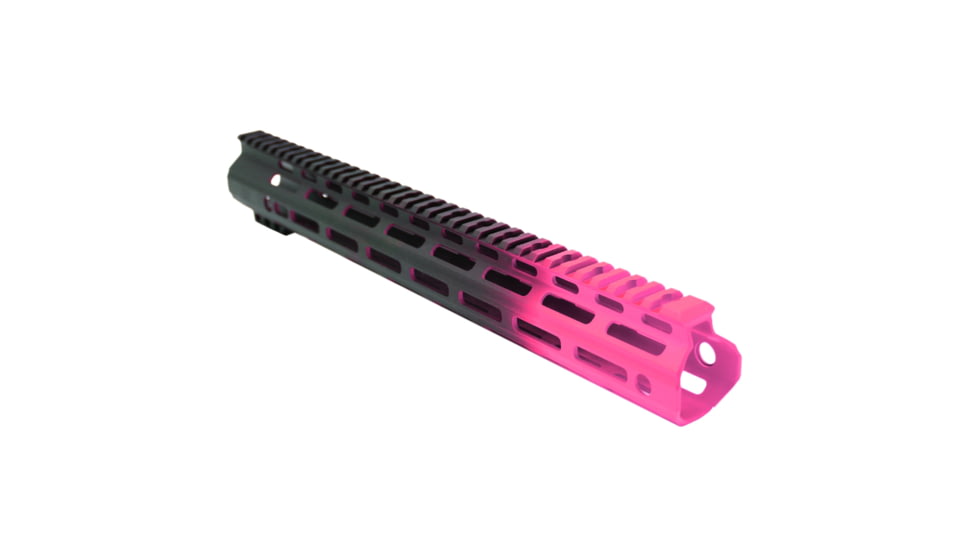 Tiger Rock AR-15 Angle Cut Clamp On M-Lok 15in Handguard, Black Base, Cerakote, Gradient, Pink, Medium, FMLUS-15D-PNK-GRADIENT