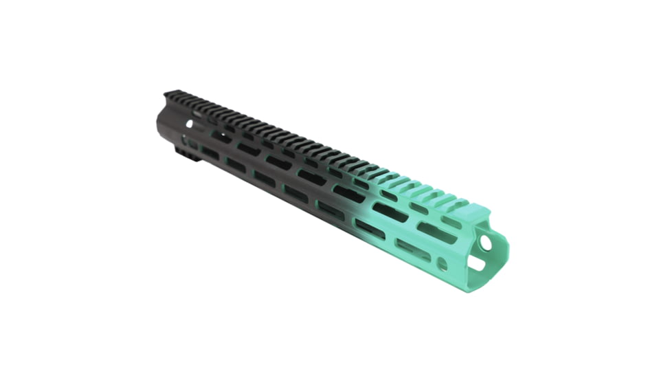 Tiger Rock AR-15 Angle Cut Clamp On M-Lok 15in Handguard, Black Base, Cerakote, Gradient, Robins Egg, Medium, FMLUS-15D-RGB-GRADIENT