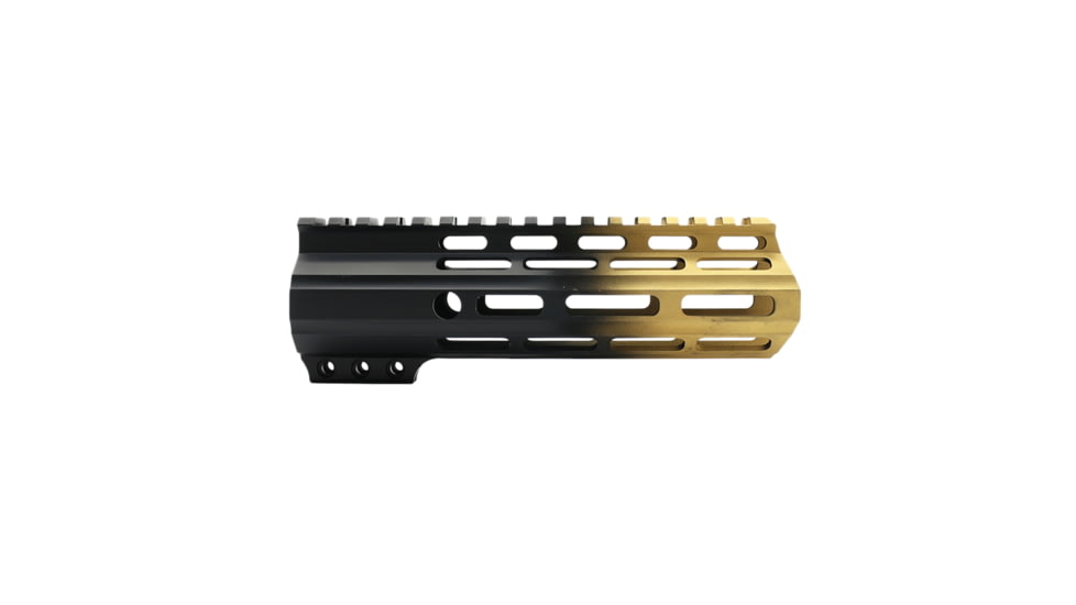 Tiger Rock AR-15 Angle Cut Clamp On M-Lok 7in Handguard, Black Base, Cerakote, Gradient, Gold, Medium, FMLUS-7D-GLD-GRADIENT