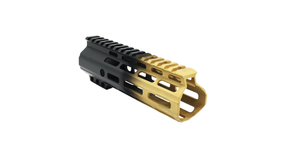 Tiger Rock AR-15 Angle Cut Clamp On M-Lok 7in Handguard, Black Base, Cerakote, Gradient, Gold, Medium, FMLUS-7D-GLD-GRADIENT