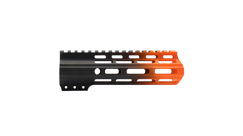 Tiger Rock AR-15 Angle Cut Clamp On M-Lok 7in Handguard, Black Base, Cerakote, Gradient, Organge, Medium, FMLUS-7D-ORG-GRADIENT