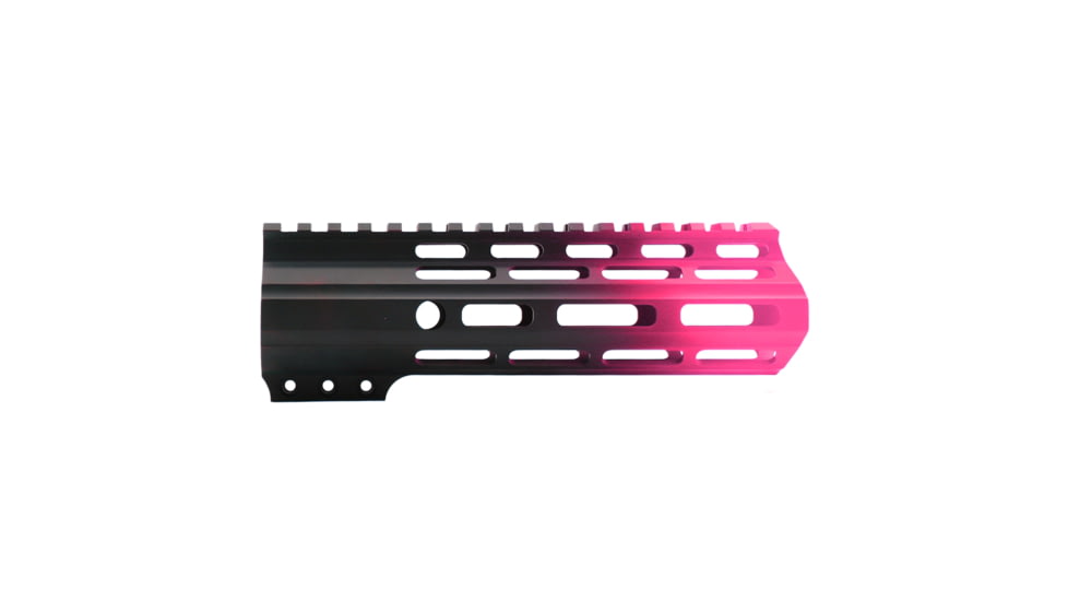 Tiger Rock AR-15 Angle Cut Clamp On M-Lok 7in Handguard, Black Base, Cerakote, Gradient, Pink, Medium, FMLUS-7D-PNK-GRADIENT