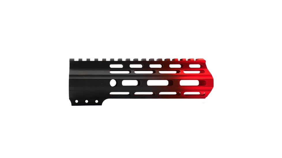 Tiger Rock AR-15 Angle Cut Clamp On M-Lok 7in Handguard, Black Base, Cerakote, Gradient, Red, Medium, FMLUS-7D-RED-GRADIENT