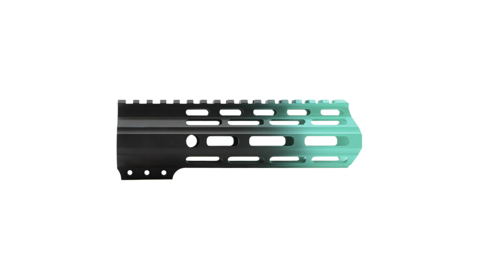 Tiger Rock AR-15 Angle Cut Clamp On M-Lok 7in Handguard, Black Base, Cerakote, Gradient, Robins Egg, Medium, FMLUS-7D-RGB-GRADIENT