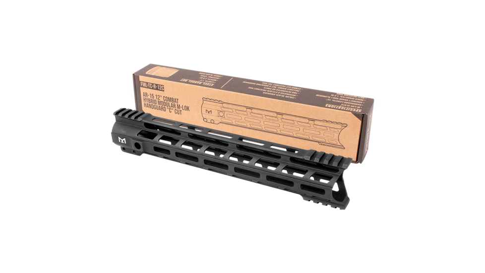 Tiger Rock AR-15 Combat Hybrid Modular C-Cut M-LOK Handguard, 12in, Black, Medium, FML-TC-R-12C#