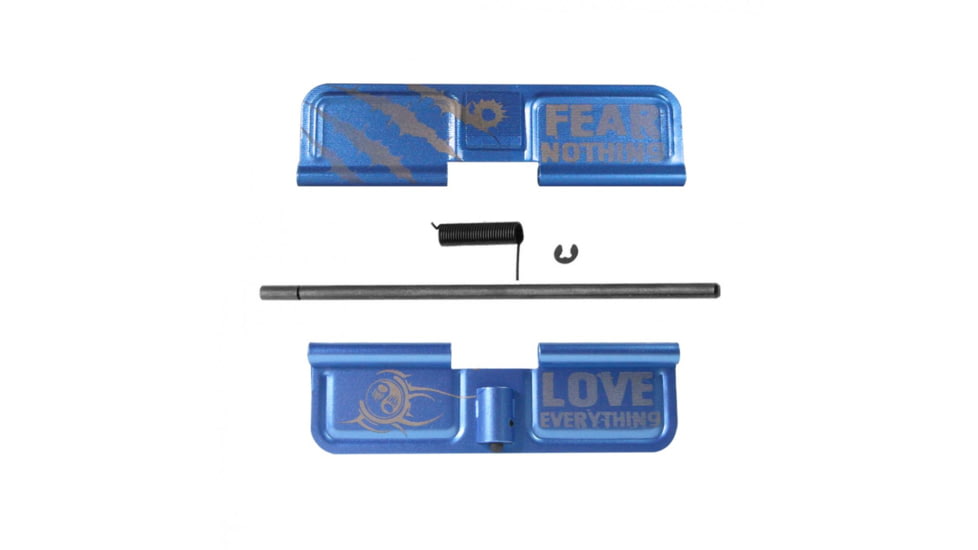 Tiger Rock AR-15 Dust Cover w/ Fear Nothing and Love Everything Engraving, Blue, Small, EDC-FNLE-BL