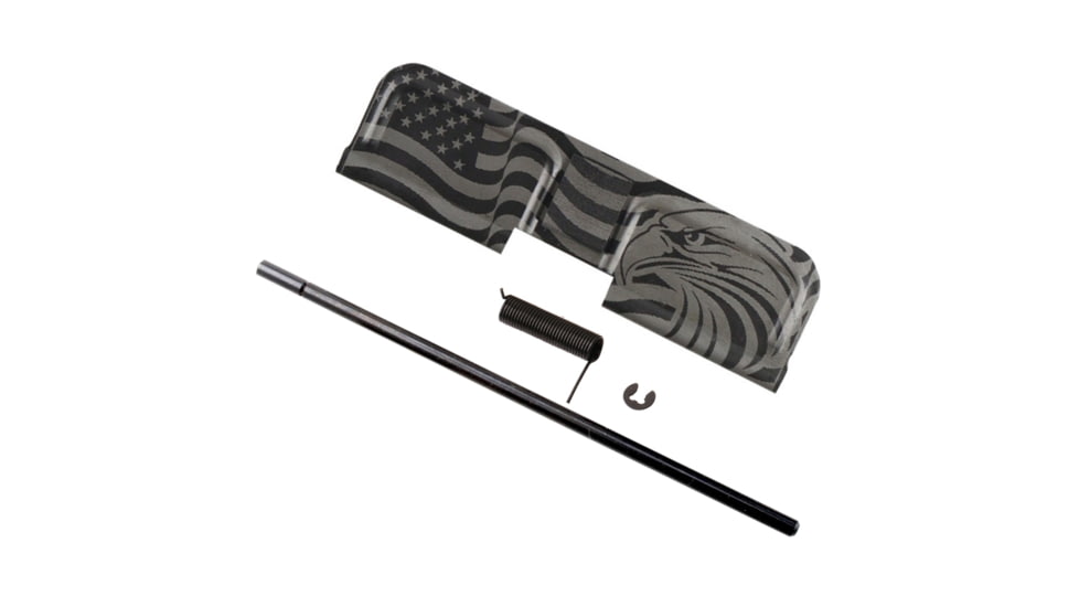 Tiger Rock AR-15 Patriotic Dust Cover w/ .223/5.56 Engraving, Black, Small, EDC-P223-BLK