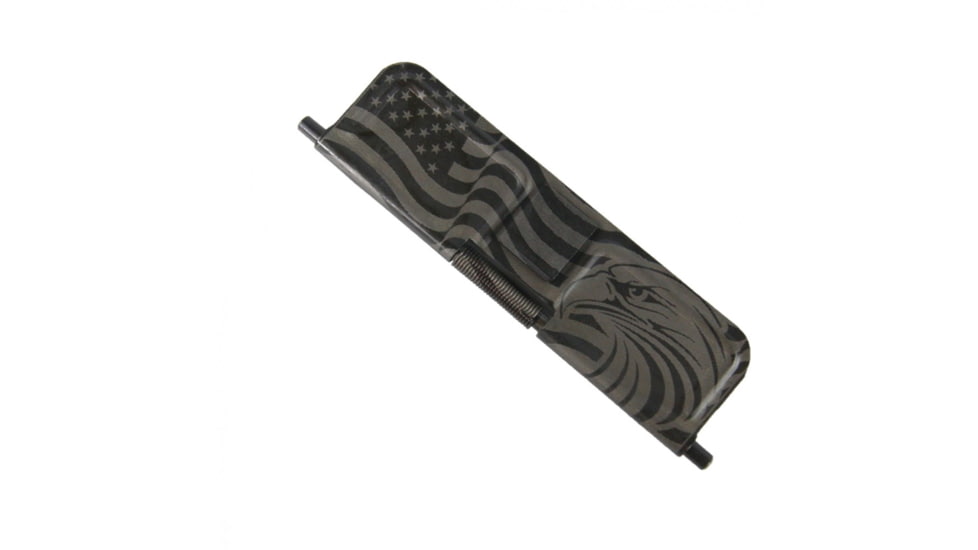 Tiger Rock AR-15 Patriotic Dust Cover W/ .223/5.56 Engraving, Easy Installation, Black, Small, EDC-P223-E