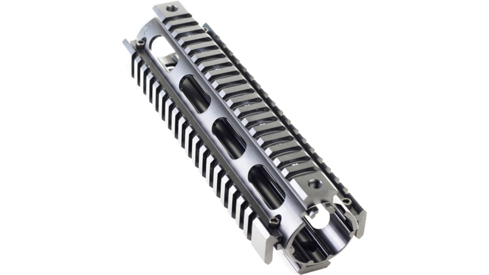 Tiger Rock AR-15 Tactical Quad Rail Handguard, Oval Ports, Silver, MAR005N