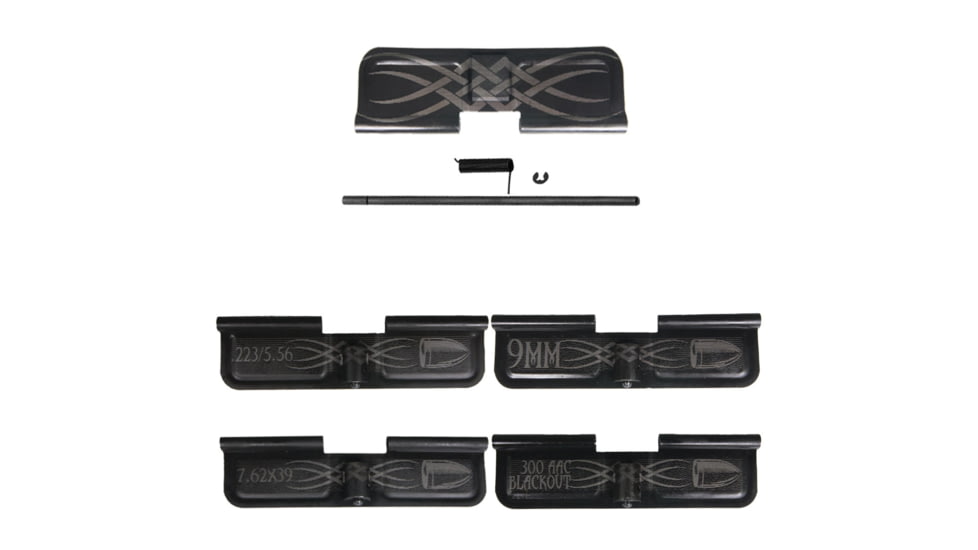 Tiger Rock AR-15 Tribal Dust Cover W/ Option Caliber Engraving, Black, Small, EDC-TRI-BLK