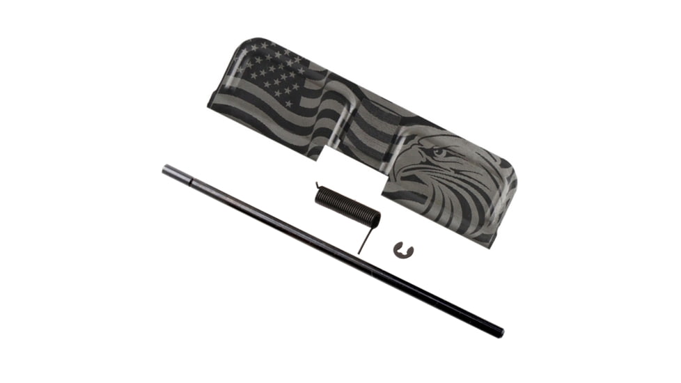 Tiger Rock AR-300 Patriotic Engraving w/ 300 ACC Blackout Ejection Port Cover, Black, Small, EDC-P300-BLK