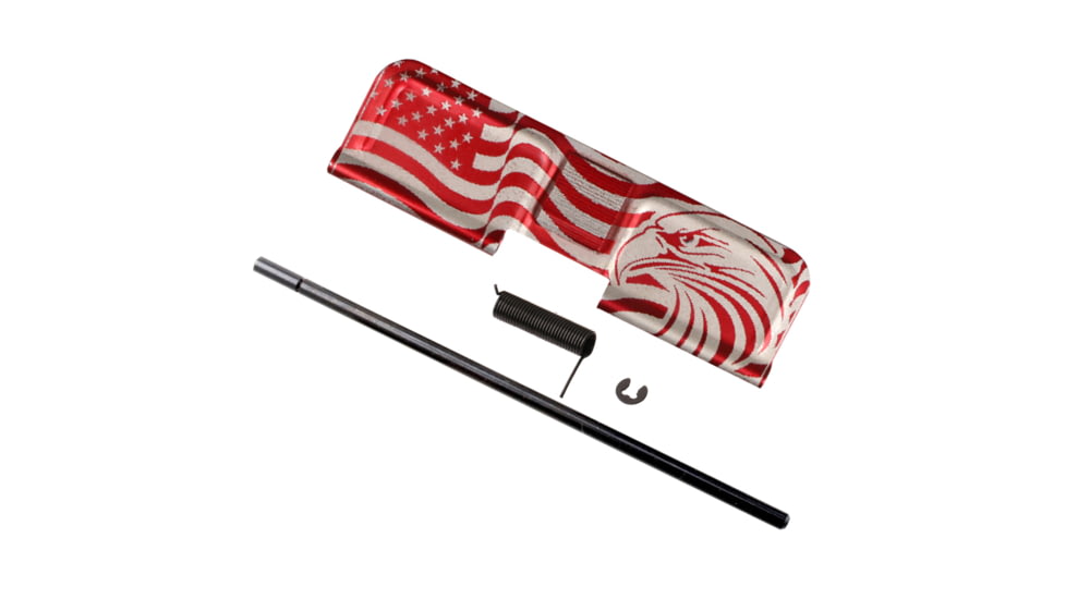 Tiger Rock AR-300 Patriotic Engraving w/ 300 ACC Blackout Ejection Port Cover, Red, Small, EDC-P300-R