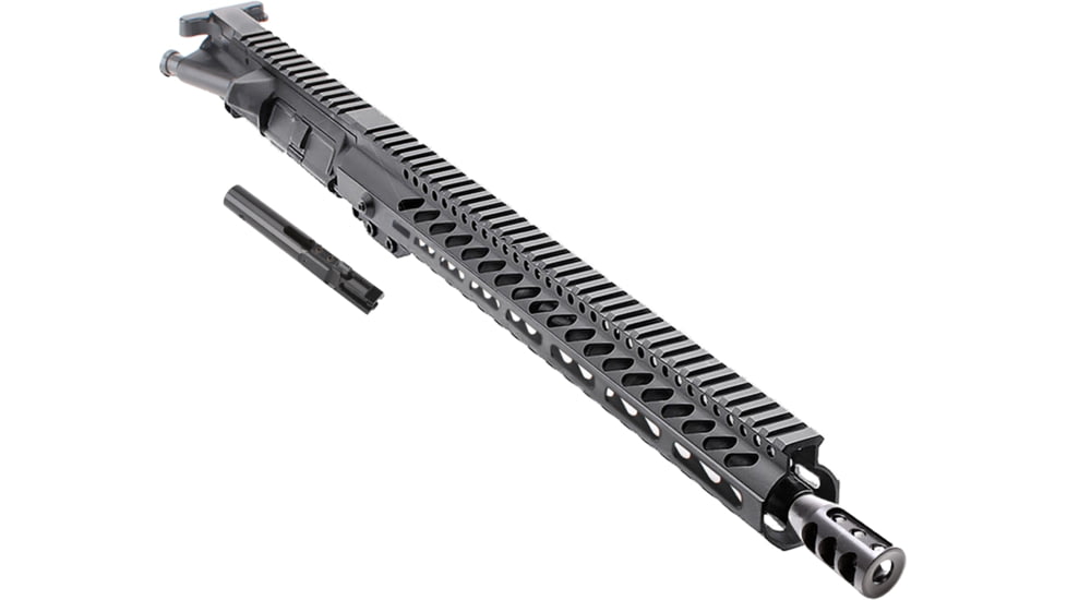 Tiger Rock AR Complete Upper Receiver, 9mm Caliber, 24in, 16in Barrel, Straight, 1x10 Twist, 1/2x36 Thread, 15in M-Lok Handguard, Compensator, Nitride, Anodized, Black, UB9-FSSM15-MBR95