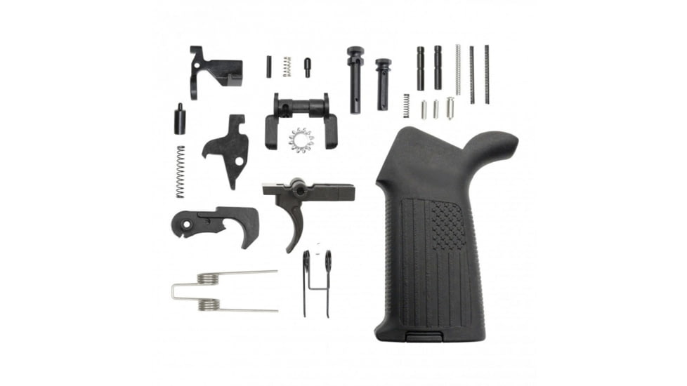 Tiger Rock AR 9mm w/ Ambi Safety And Enhanced Pivot / Takedown Pins Enhanced Lower Parts Kit, Black, Small, LPK9-17-FLAG