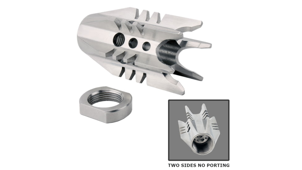Tiger Rock Booster Flash Hider, AR-10/LR-308, 5/8x24 Thread Pictch, Silver, Small, MBK43S#