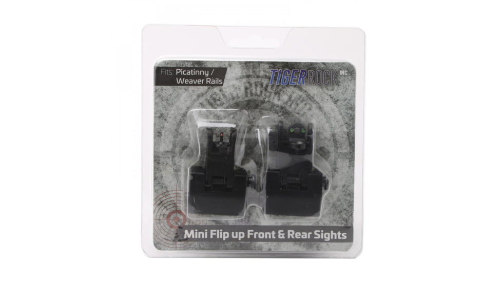 Tiger Rock Fiber Optics Flip Up Front &amp; Rear Sights with Red and Green Dots, RS008RC#