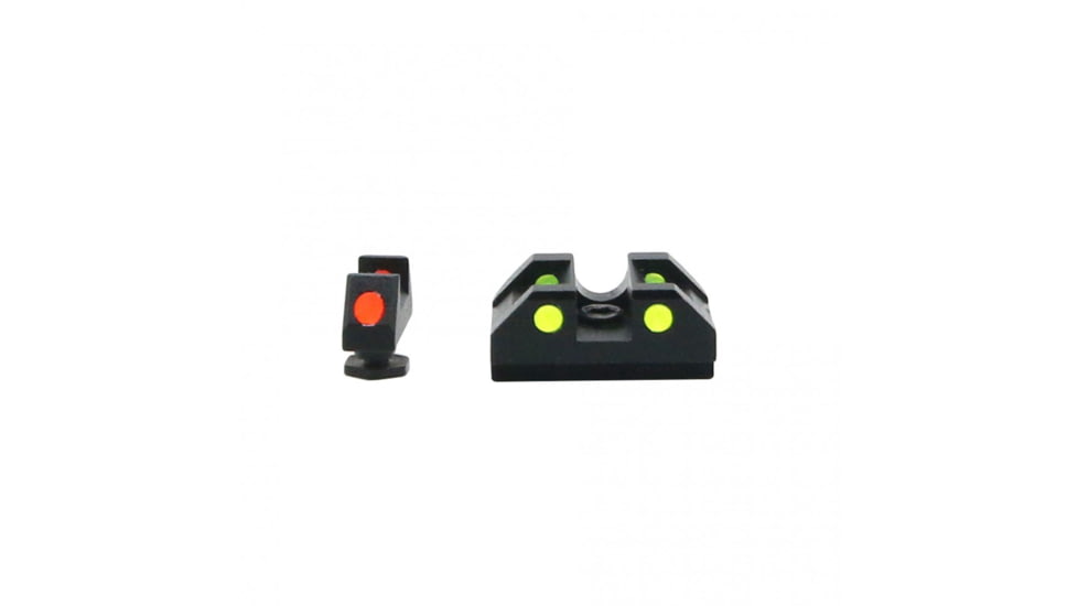Tiger Rock Glock Fiber Optic Front and Rear Handgun For Glock Pistols Sights, Black, Small, GST01