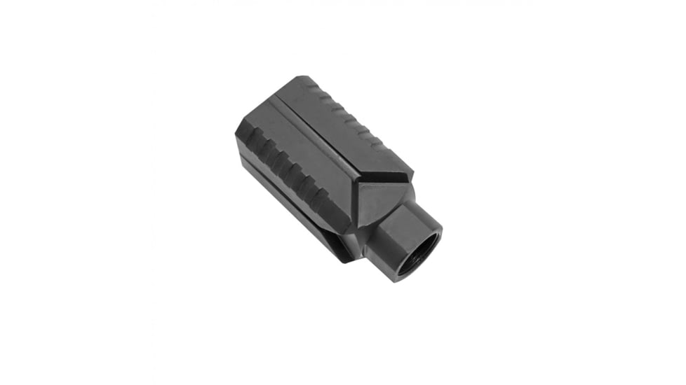 Tiger Rock Muzzle Diverter, AR-10/LR-308, 5/8x24 Steel Flash Can, Black, Small, MBQ10P-DVRT