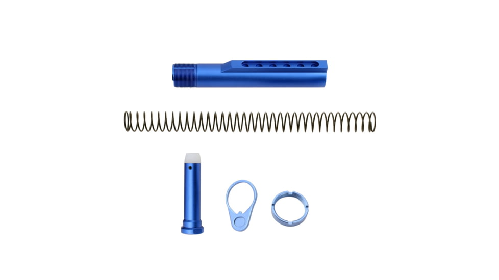 Tiger Rock Six Position Mil-Spec Buffer Tube Kit, AR-15 M4, Blue, Small, ST007MBL