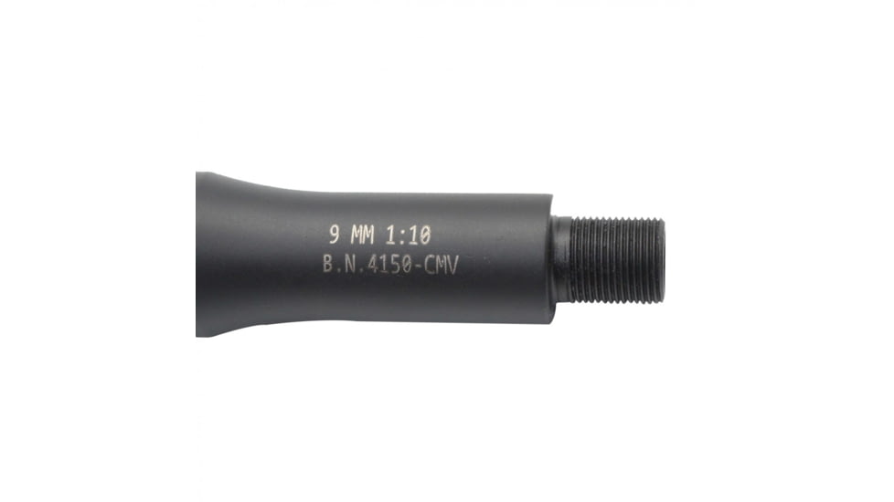 Tiger Rock Threaded Barrel, AR-15, 9mm 4.5in, 1-10 Twist, 1/2x36 Thread Pitch, Black Nitride Finish, Black, Small, BR9-4