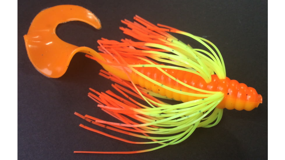 Tightlines UV Sow Belly Twister RATTLING 5in Orange Yellow with Salt Fire, OY-WSBTR-SF
