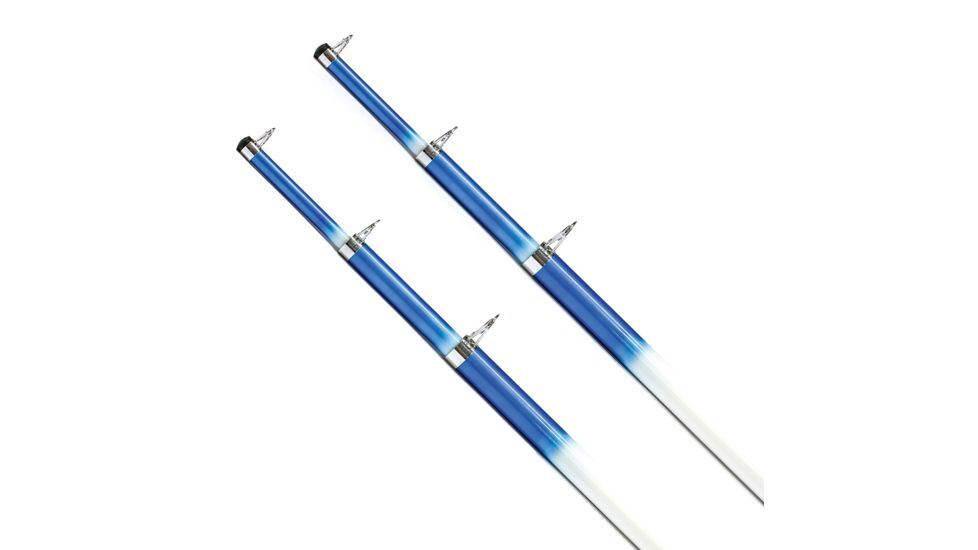 Tigress 15' Telescoping Fiberglass Outrigger Poles - 1-1/8&quot; O.D. - White/Blue - Pair 63229