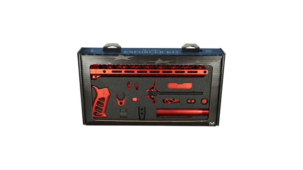 Timber Creek TCO Enforcer Complete Build Kit for AR-15, M-LOK, Ambidextrous, Red, Enforcer Kits R