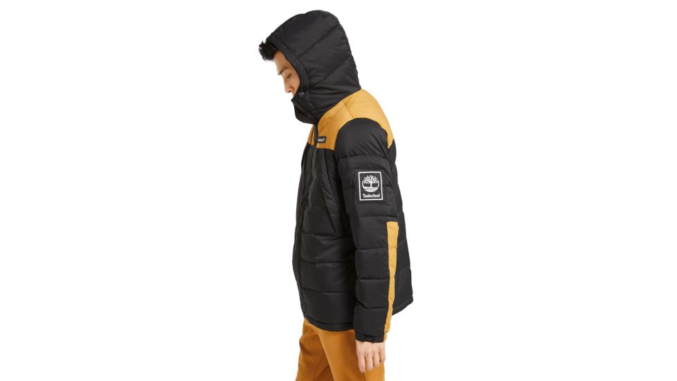 Timberland Outdoor Archive Puffer Jacket - Mens, Black-Wheat Boot, Large, TB0A1WYYP56-L