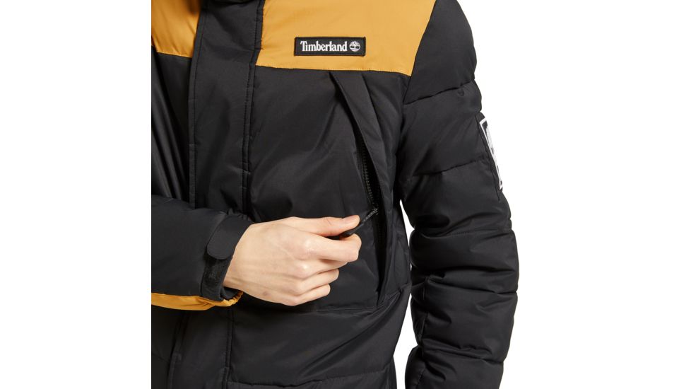 Timberland Outdoor Archive Puffer Jacket - Mens, Black-Wheat Boot, Large, TB0A1WYYP56-L