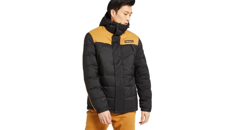 Timberland Outdoor Archive Puffer Jacket - Mens, Black-Wheat Boot, Large, TB0A1WYYP56-L
