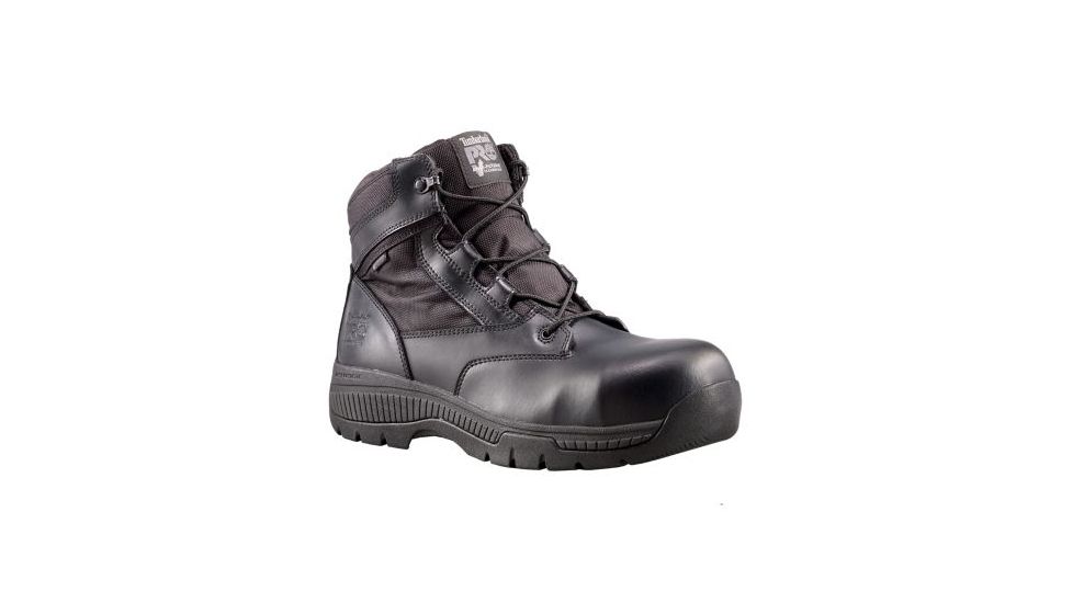 6in Duty Boot, Composite Safety Toe, Waterproof, Side-Zip, Black, 12 Wide