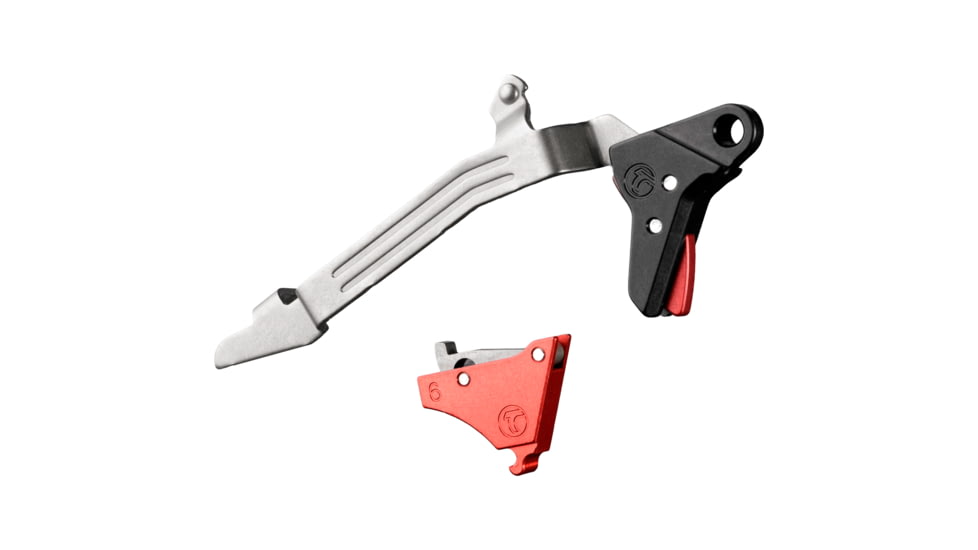 Timney Triggers Alpha Competition Trigger, Flat, Glock 17/19/45 Gen 6, 3lb, Red, Alpha Glock 6 - Red